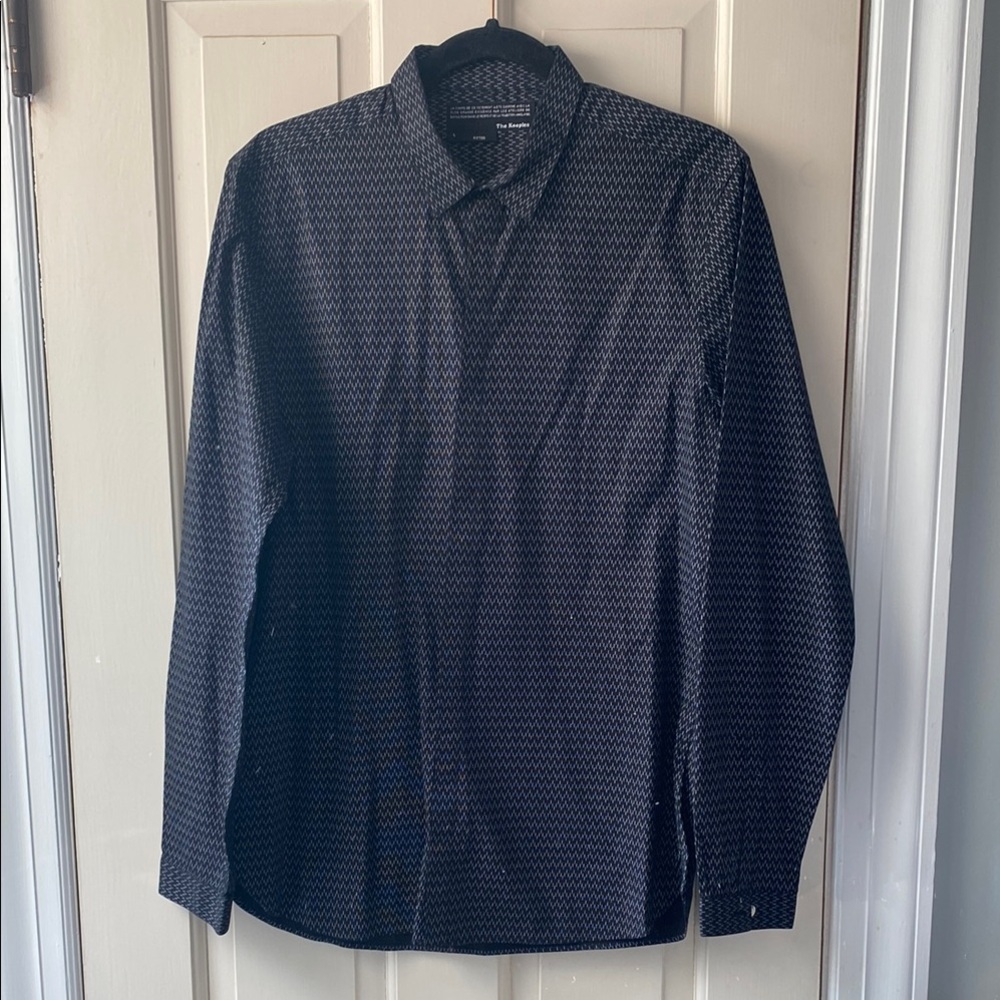 Black Patterned Long Sleeve Shirt